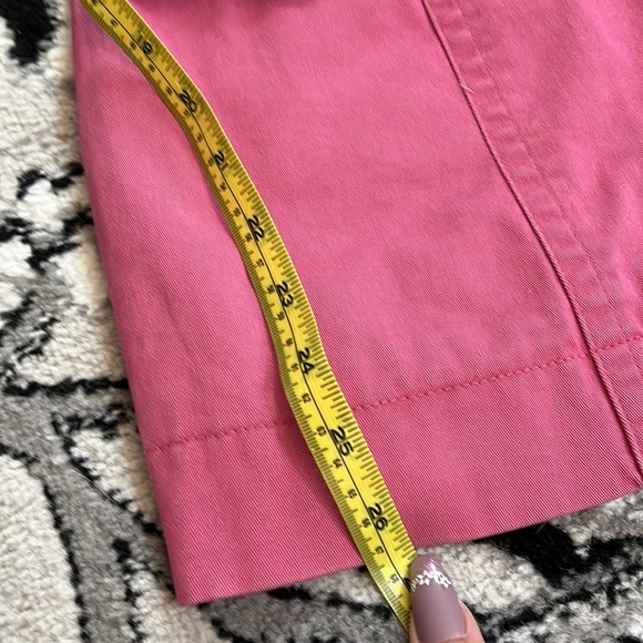 Super Cute & Unique Express Canvas Cotton Pink Trench Coat Jacket W/ Belt small - Picture 13 of 15